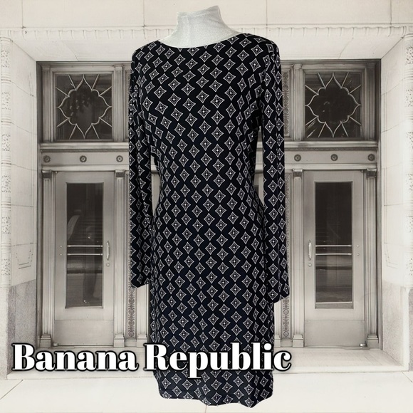 Banana Republic tie waist long sleeve dress size M - Picture 9 of 9